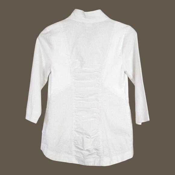 MIND SET XCVI Linen-Cotton Zip-Front Shacket Coastal Beachy Lagenlook Small NWT - Picture 2 of 7